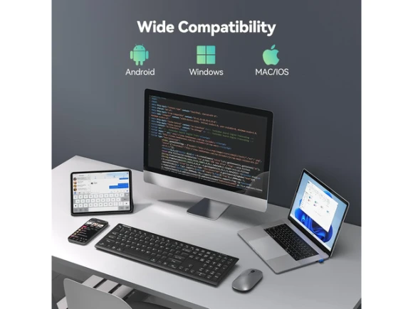 Full-Size Wireless Keyboard — Bluetooth Keyboard, TECKNET