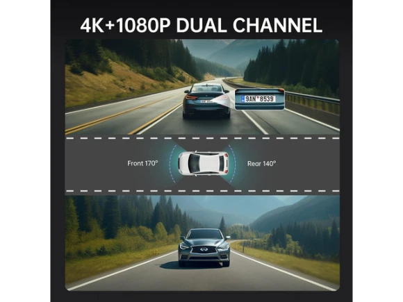 Rear View Mirror Camera with 4K Mirror Dash Camera — Dash Cam, VEEMENT