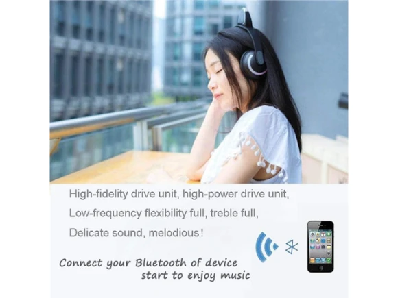Wireless Bluetooth cat-ear headphones — Wireless Earbuds, Suppower