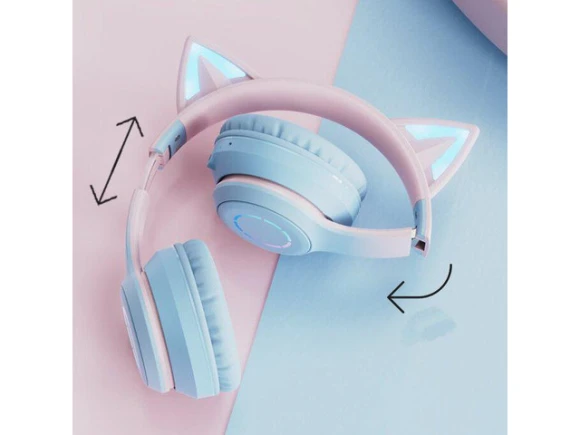 Blue Cat-Ear Headset — Wireless Earbuds, Gemdeck