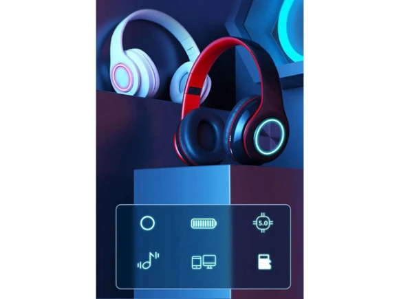 White Foldable Headphones — Wireless Earbuds, Gemdeck