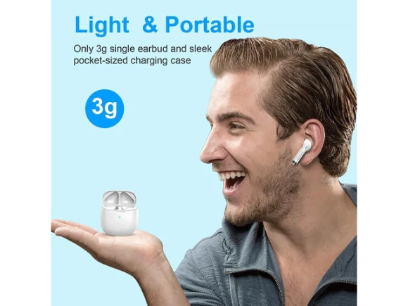 White Wireless Bluetooth Earbuds — Wireless Earbuds, KEHIPI