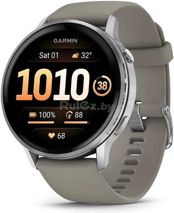 Venu 4 45 mm Smartwatch, Silver Case with Gray Strap — Smart Watch, Garmin