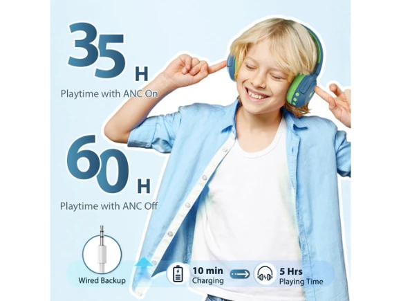 Blue Headphones — Wireless Earbuds, iClever