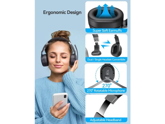 Bluetooth Headset — Wireless Earbuds, TECKNET