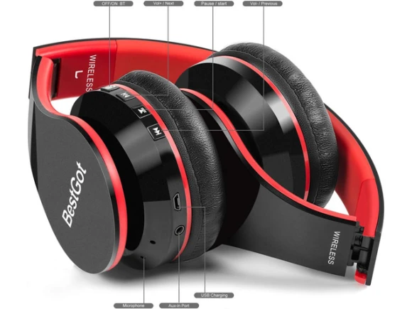 Foldable Bluetooth Headphones — Wireless Earbuds, TUKO