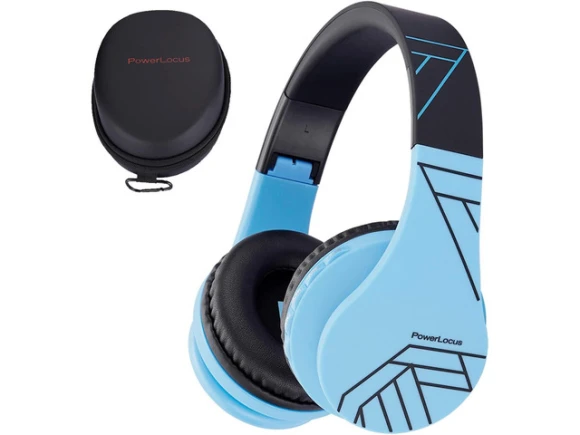 Foldable Over-Ear Headphones for Kids — Wireless Earbuds, PowerLocus