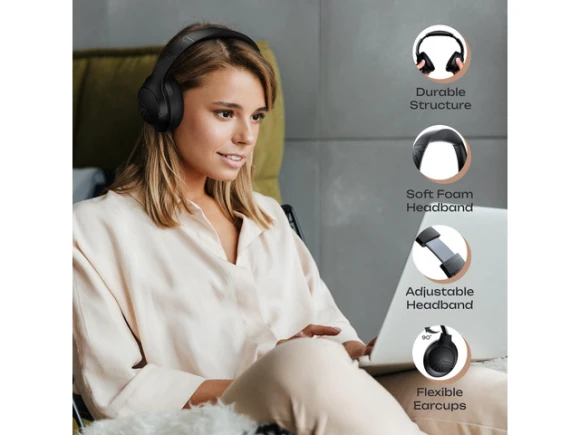 Over-Ear Bluetooth Headphones — Wireless Earbuds, PowerLocus