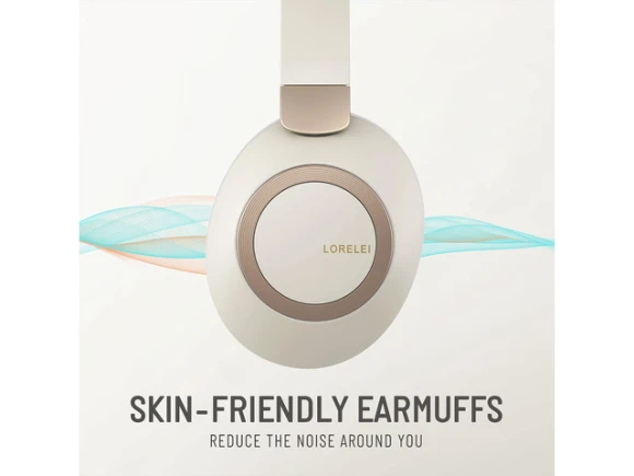Over-Ear Headphones, Beige White — Wireless Earbuds, LORELEI