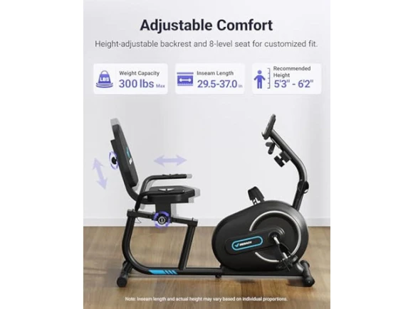 Recumbent Exercise Bike — Connected Equipment, MERACH