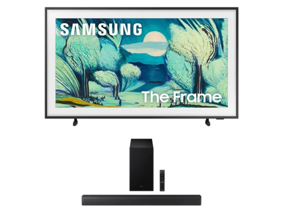 50-inch QLED Television and Soundbar Bundle — Smart TV, Samsung