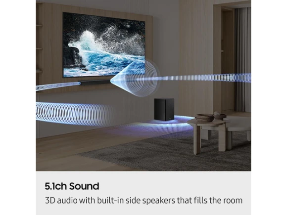 75-inch Neo QLED 4K Smart TV and 5.1-channel soundbar bundle — Smart TV, Samsung