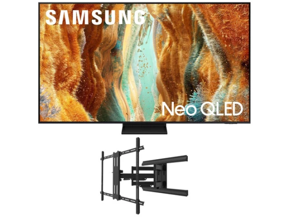 75-inch Neo QLED television and full-motion mount bundle — Smart TV, Samsung