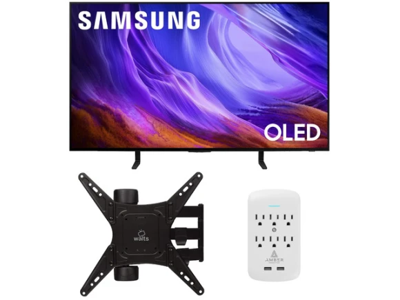 48-inch OLED 4K Television Bundle with Full-Motion Mount and Surge Protector — Smart TV, Samsung