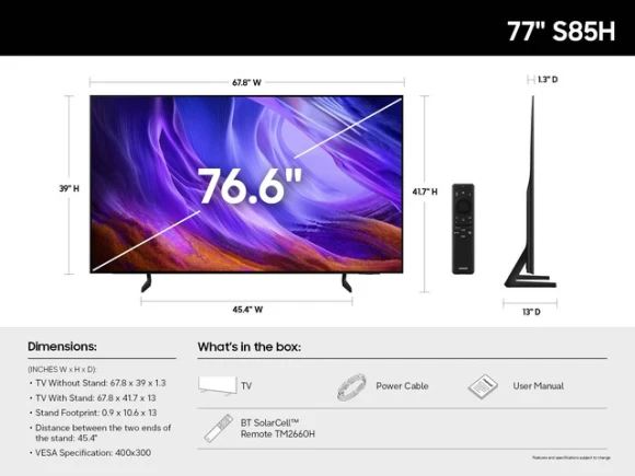 77-inch OLED Smart TV, Graphite Black, with 6-Year Amber Protection Plan — Smart TV, Samsung