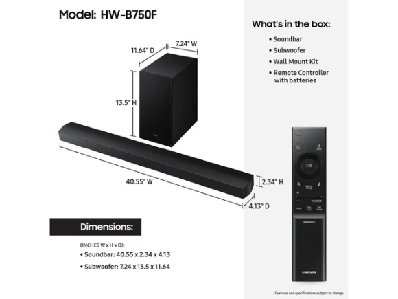 83-Inch OLED Television Bundle with Soundbar and Subwoofer — Smart TV, Samsung