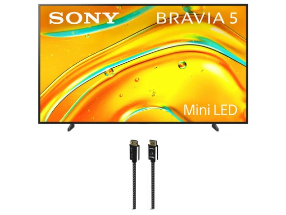 98-Inch LCD TV and HDMI Cable Bundle — Smart TV, Sony