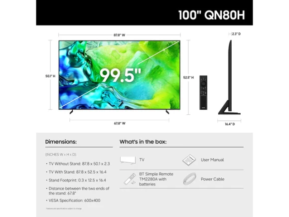 100-inch Neo QLED TV bundle with soundbar and subwoofer — Smart TV, Samsung