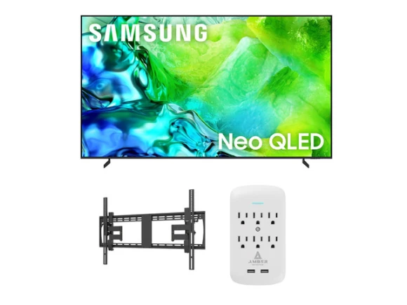 100' Neo QLED TV, Titan Black, with XXL-TILT-EXTENSION and 6-OUTLET-SURGE — Smart TV, Samsung