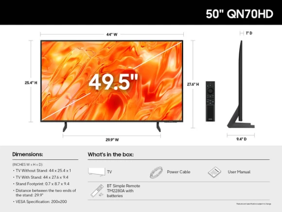 50-inch Smart Television, Neo QLED Mini LED, 4K — Smart TV, Samsung