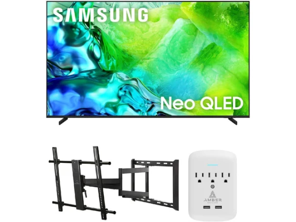 55-inch Neo QLED 4K Smart TV Bundle with Full-Motion Mount and Surge Protector — Smart TV, Samsung