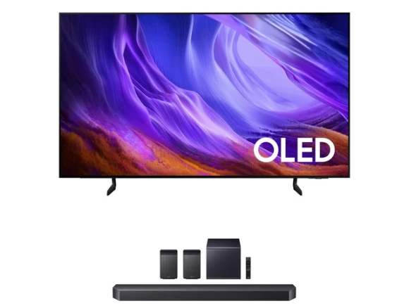 65-Inch OLED TV Bundle with Soundbar and Subwoofer — Smart TV, Samsung