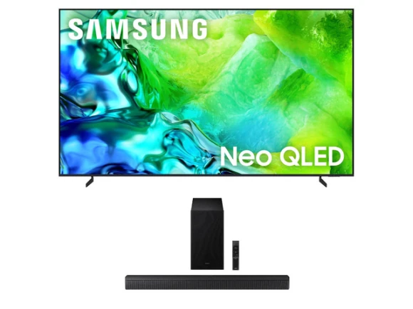 85-inch Neo QLED 4K television bundle with soundbar and subwoofer — Smart TV, Samsung
