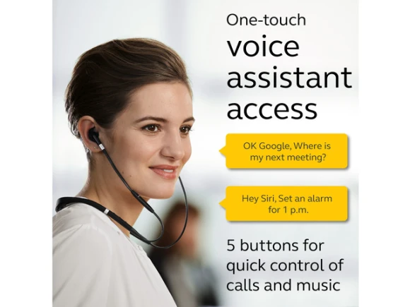 Wireless headset with around-the-neck earbuds — Wireless Earbuds, Jabra