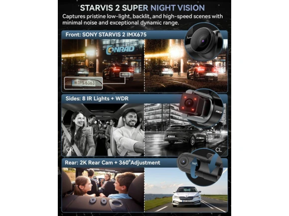 4-Channel Dash Cam — Dash Cam, IIWEY