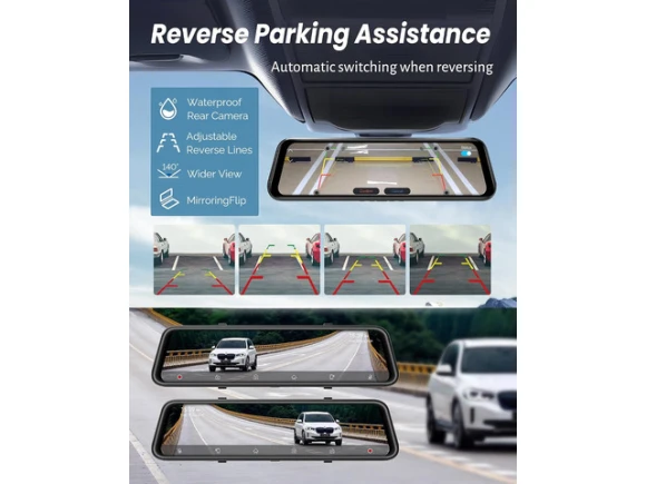4K Rear-View Mirror Dash Camera with 64 GB Card — Dash Cam, Computerzone