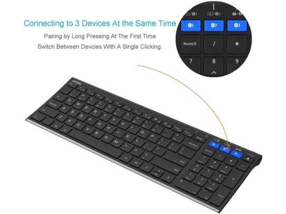 Bluetooth Keyboard, Full Size — Bluetooth Keyboard, Arteck