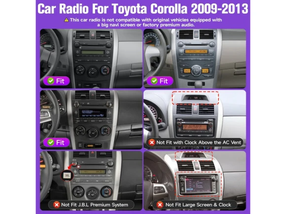 Car radio with 9-inch screen for Toyota Corolla 2009–2013 — Car Infotainment System, Leadfan