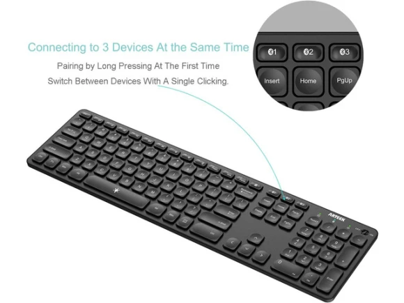 Full-Size Wireless Bluetooth Keyboard with 7-Color Backlighting — Bluetooth Keyboard, Arteck