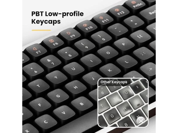 Low-profile mechanical keyboard, White — Bluetooth Keyboard, Lofree
