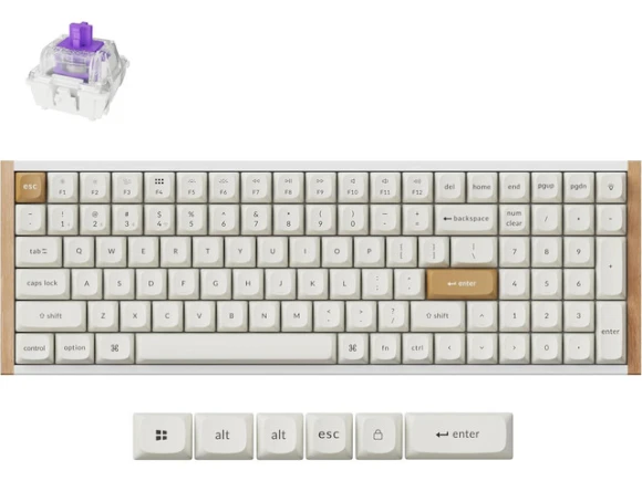 White Wireless Mechanical Keyboard — Bluetooth Keyboard, Keychron