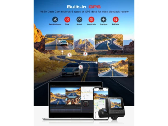 4K 3-Channel Dash Camera — Dash Cam, Jzones