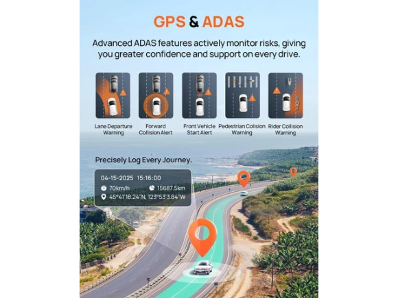 4K Front and Rear Dash Camera with 128GB Card — Dash Cam, 70mai