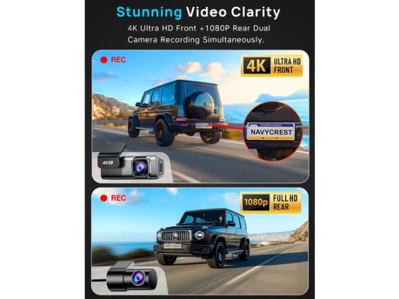 Front-and-rear dash camera — Dash Cam, Navycrest