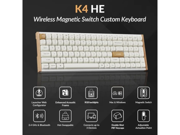 96% Hall Effect Mechanical Keyboard — Bluetooth Keyboard, Keychron