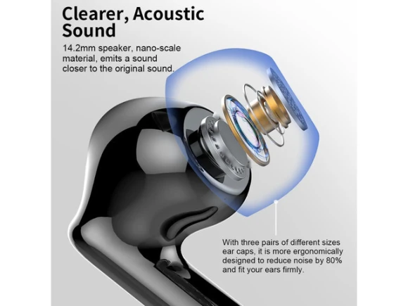 Black Wireless Earbuds — Wireless Earbuds, TUKO