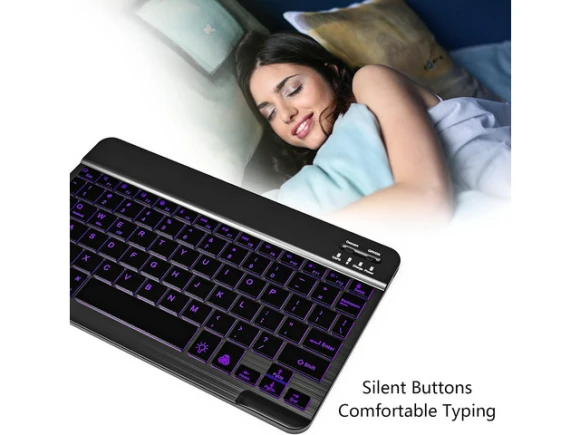Bluetooth Keyboard, 7-Color Backlit, Rechargeable — Bluetooth Keyboard, TUKO