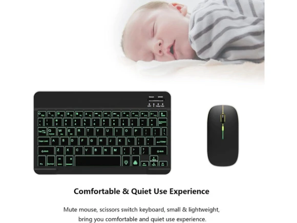 Bluetooth Keyboard and Mouse Combo, Backlit — Bluetooth Keyboard, TUKO