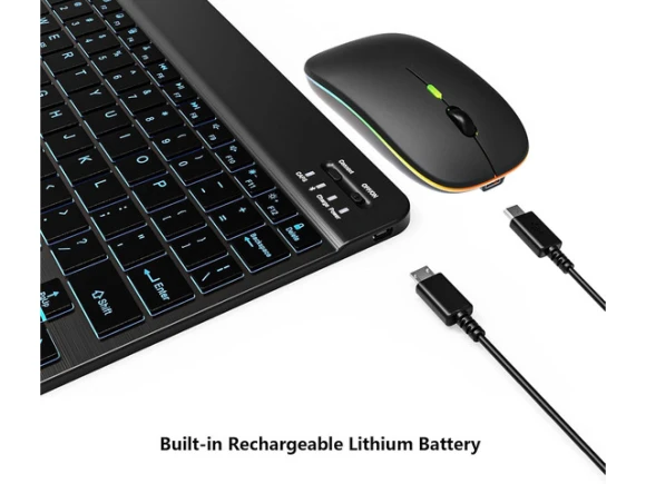 Bluetooth Keyboard and Mouse Combo, Backlit — Bluetooth Keyboard, TUKO