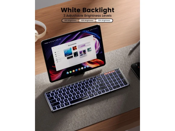 Foldable Backlit Full-Size Keyboard — Bluetooth Keyboard, ProtoArc