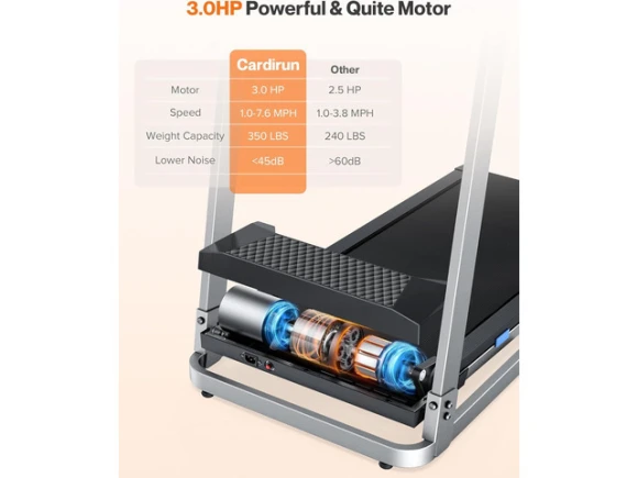 Foldable Treadmill with Incline — Connected Equipment, TUKO