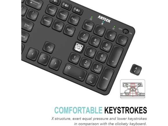 Full-Size Wireless Bluetooth Keyboard with 7-Color Backlight — Bluetooth Keyboard, Arteck