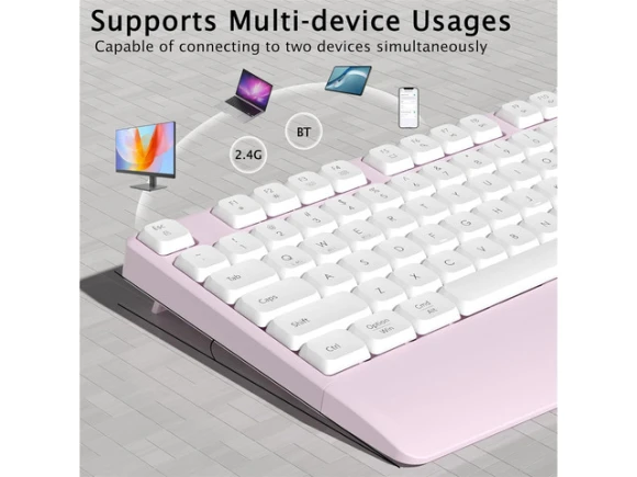 Pink Wireless Keyboard — Bluetooth Keyboard, TUKO
