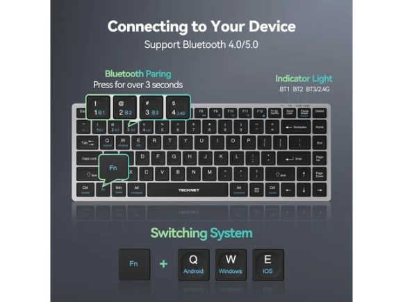 Wireless Keyboard — Bluetooth Keyboard, TECKNET