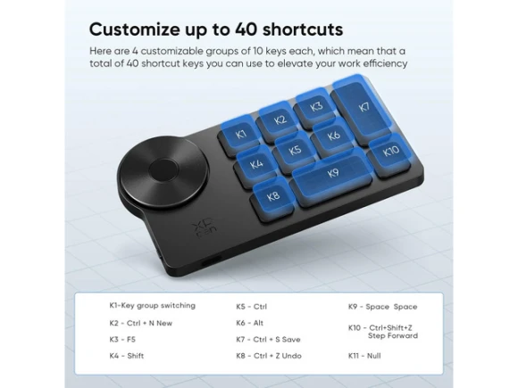 Wireless Programmable Shortcut Keyboard — Bluetooth Keyboard, XPPen