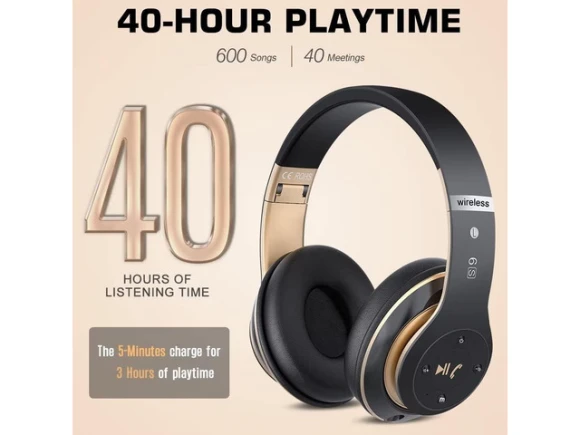 6S Foldable Over-ear Bluetooth Headphones — Wireless Earbuds, KUKA